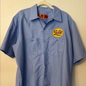 Idle Beer Light Blue Casual Button Down Shirt